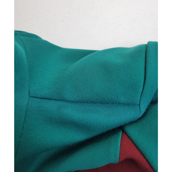 VTG EJM Colorblock Turtleneck Heavy Long Sleeve Sheath Dress 14 Green Flaws - Picture 14 of 16